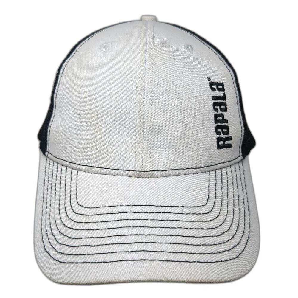 Rapala Trucker Hat White One Size Mesh Snapback Black Logo Fishing Gear